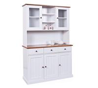 Dmora Credenza Gera, Buffet da Soggiorno, Madia da Salotto, Dispensa da Cucina, 131x45 h181 cm, Bianco