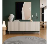 Dmora Credenza Gerace 42x200.5x75h cm Beige 2 Ripiani 6 Vani, Madia Apertura Battente