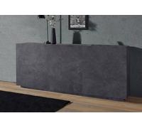 Dmora Credenza John, Madia da Cucina a 2 Ante e 3 cassetti, Buffet da Soggiorno, 100% Made in Italy, cm 180x43h86, Ardesia