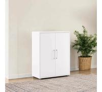 Dmora - Credenza Leocadie, Buffet da soggiorno, Madia da salotto, Dispensa da cucina, 89x40 h113 cm, Bianco