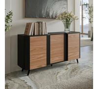 Dmora Credenza Loreo 42x150.5x70.2h cm Noce 3 Ripiani 6 Vani, Madia Apertura Battente