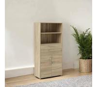 Dmora - Credenza Ludivine, Buffet da soggiorno, Madia da salotto, Dispensa da cucina, 89x40 h186 cm, Quercia