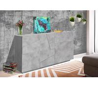 Dmora Credenza Noè, Madia da Cucina a 2 Ante e 3 cassetti, Buffet da Soggiorno, 100% Made in Italy, cm 143x44h86, Cemento