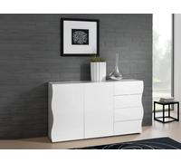 Dmora - Armadio multiuso grande Chandler, Mobile ausiliario da cucina, Credenza a 4 ante e 1 cassetto, Armadio aperto, 72x40h186 cm, Bianco e Rovere