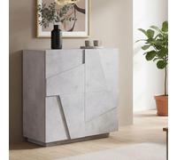 Dmora - Credenza Raoul, Madia da cucina a 2 ante, Buffet da soggiorno, 100% Made in Italy, cm 81x44h86, Cemento