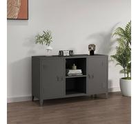 Dmora - Credenza Ribes, Buffet da soggiorno, Madia da salotto, Dispensa da cucina, 120x40 h73 cm, Ardesia