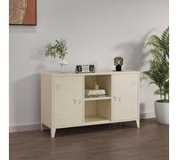 Dmora - Credenza Ribes, Buffet da soggiorno, Madia da salotto, Dispensa da cucina, 120x40 h73 cm, Panna
