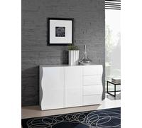 Dmora - Armadio multiuso grande Chandler, Mobile ausiliario da cucina, Credenza a 4 ante e 1 cassetto, Armadio aperto, 72x40h186 cm, Bianco e Rovere