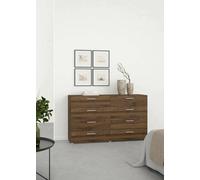 Dmora Credenza Solene, Buffet da Soggiorno, Madia da Salotto, Dispensa da Cucina, 140x40 h82 cm, Noce