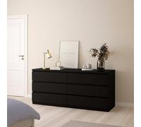 Dmora - Credenza Victoire, Buffet da soggiorno, Madia da salotto, Dispensa da cucina, 154x50 h68 cm, Nero