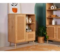 Dmora Credenza Zenara, Buffet da Soggiorno, Madia da Salotto, Dispensa da Cucina, 90x40h110 cm, Quercia