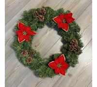 Dmora Decorazione da Natale Cavagnol Verde Colore Struttura Rosso, Made in Italy