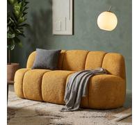 Dmora Divano Fisso 2 Posti Ballinwood 82x58x147h cm Giallo Senape Posti a Sedere 2 Materiale Struttura in Legno Nobilitato, Altezza Seduta 40 cm