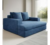 Dmora Divano Fisso 2 Posti Faith 162x167x86h cm blu Cuscini Sfoderabili Braccioli, Posti a Sedere 2