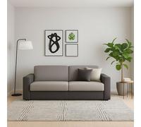 Dmora Divano Fisso 2 posti Giuseppina, Sofà Soggiorno in Tessuto Imbottito, Braccioli Standard, 100% Made in Italy, Cm 180x95h90, Grigio e Antracite