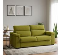 Dmora Divano Fisso 2 Posti Onesta 205x95x100h cm Verde Sfoderabile Idrorepellente, Lavabile Made in Italy