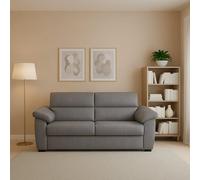 Dmora Divano Fisso 2 Posti Palmira 205x95x100h cm Grigio Sfoderabile Idrorepellente, Lavabile Made in Italy