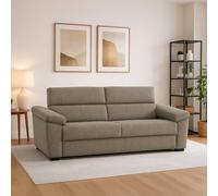 Dmora Divano Fisso 2 Posti Palmira 205x95x100h cm Grigio Tortora Sfoderabile Idrorepellente, Lavabile Made in Italy