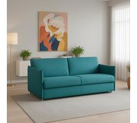 Dmora Divano Fisso 2 Posti Proserpina 180x95x90h cm Azzurro Sfoderabile Idrorepellente, Lavabile Made in Italy