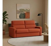 Dmora Divano Fisso 2 Posti Quanna 200x95x100h cm Arancione Sfoderabile Idrorepellente, Lavabile Made in Italy