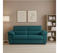 Dmora Divano Fisso 2 Posti Quirina 185x95x100h cm Azzurro Sfoderabile Idrorepellente, Lavabile Made in Italy