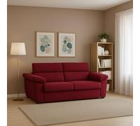 Dmora Divano Fisso 2 Posti Quirina 185x95x100h cm Rosso Sfoderabile Idrorepellente, Lavabile Made in Italy