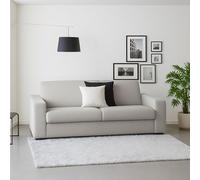 Dmora Divano Fisso 2 posti Rosanna, Sofà Soggiorno in Tessuto Imbottito, Braccioli Standard, 100% Made in Italy, Cm 200x95h90, Grigio