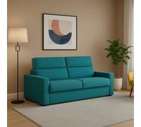 Dmora Divano Fisso 2 Posti Vala 180x95x100h cm Azzurro Sfoderabile Idrorepellente, Lavabile Made in Italy