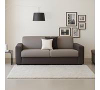 Dmora Divano Fisso 3 posti Elizabeth, Sofà Soggiorno in Tessuto Imbottito, con Braccioli Standard, 100% Made in Italy, Cm 220x95h90, Grigio e Antracite