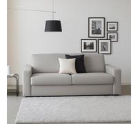 Dmora Divano Fisso 3 posti Elizabeth, Sofà Soggiorno in Tessuto Imbottito, con Braccioli Standard, 100% Made in Italy, Cm 220x95h90, Grigio