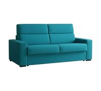 Dmora Divano Fisso 3 Posti Quarta 220x95 cm Azzurro Sfoderabile Lavabile, Braccioli Made in Italy