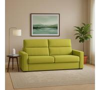 Dmora Divano Fisso 3 Posti Quarta 220x95 cm Verde Sfoderabile Lavabile, Braccioli Made in Italy