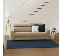 Dmora Divano Fisso 3 posti Susanna, Sofà in Tessuto Imbottito, Poggiatesta Regolabili e Braccioli Slim, 100% Made in Italy, Cm 200x95h85, Beige