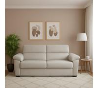 Dmora Divano Fisso 3 Posti Vilma 225x95 cm Beige Sfoderabile Lavabile, Braccioli Made in Italy