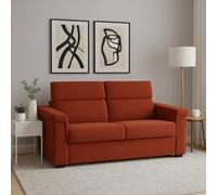 Dmora Divano Fisso 3 Posti Zelia 225x95 cm Arancione Sfoderabile Lavabile, Braccioli Made in Italy