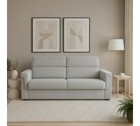 Dmora Divano Fisso 3 Posti Zelia 225x95 cm Beige Sfoderabile Lavabile, Braccioli Made in Italy