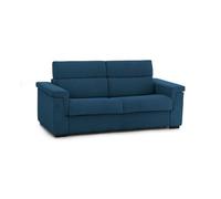 Dmora Divano Fisso 3 Posti Zelia 225x95 cm blu Sfoderabile Lavabile, Braccioli Made in Italy