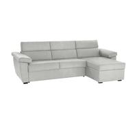 Dmora Divano Fisso con Penisola Vincenza 285x160 cm Grigio Chiaro Sfoderabile Idrorepellente Multiposizione, Lavabile Made in Italy