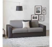 Talamo Italia Divano Letto Elisabetta a 2 posti, Sofà Soggiorno, Made in Italy, Apertura Girevole con Materasso e Rete Inclusi, con braccioli Slim, Cm: 160x95h90, Colore Antracite, Grigio Bicolor