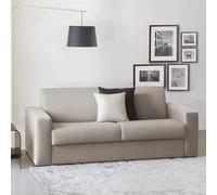 Dmora Divano Letto 2 posti Alexis, Sofà Soggiorno Apertura Girevole in Tessuto Imbottito, Braccioli Standard, 100% Made in Italy, Cm 200x95h90, Tortora