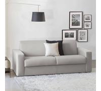 Dmora Divano Letto 2 posti Algisa, Sofà Soggiorno con Apertura Girevole in Tessuto Imbottito, Braccioli Slim, 100% Made in Italy, Cm 180x95h90, Grigio