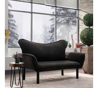 Dmora Divano Letto 2 posti Aquilonis, Sofà trasformabile, Divanetto per Ospiti, Poltrona Letto Contenitore, 140x65 h70 cm, Nero