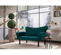 Dmora - Divano Letto 2 posti Aquilonis, Sofà trasformabile, Divanetto per Ospiti, Poltrona Letto, 140x65 h70 cm, Azzurro
