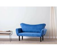 Dmora - Divano Letto 2 posti Aquilonis, Sofà trasformabile, Divanetto per Ospiti, Poltrona Letto, 140x65 h70 cm, Blu