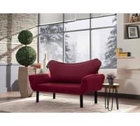 Dmora - Divano Letto 2 posti Aquilonis, Sofà trasformabile, Divanetto per Ospiti, Poltrona Letto, 140x65 h70 cm, Rosso