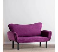 Dmora Divano 2 posti Asterope, Sofà trasformabile, Divanetto per Ospiti, Poltrona Letto, 140x65 h70 cm, Viola