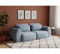 Dmora Divano Letto 2 Posti Hannah 266x121 cm blu Contenitore di Apertura a Libro, Reclinabile