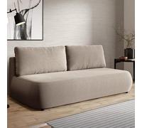 Dmora Divano Letto 2 Posti Maisie 210x106 cm Beige Chiaro Contenitore Cuscini Sfoderabili, Reclinabile