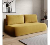 Dmora Divano Letto 2 Posti Maisie 210x106 cm Giallo Contenitore Cuscini Sfoderabili, Reclinabile