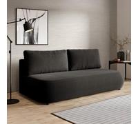 Dmora Divano Letto 2 Posti Maisie 210x106 cm Nero Contenitore Cuscini Sfoderabili, Reclinabile